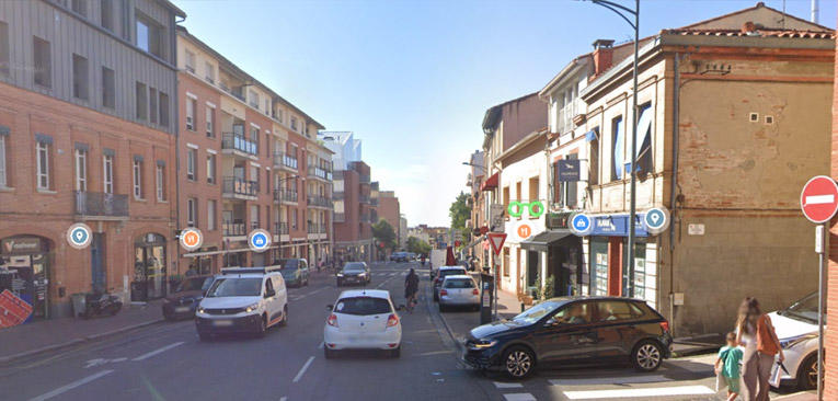Avenue Camille Pujol, carrefour rue Blaise Pascal (Source Google Maps)