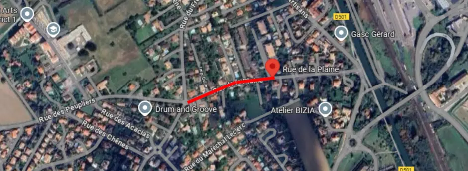 Le chantier rue de la Plaine à FENOUILLET