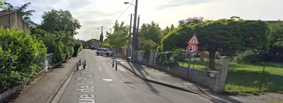 Rue de la Plaine vue depuis le début de la zone des travaux (Source Google Maps)