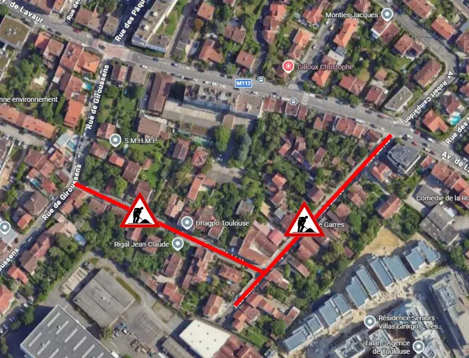 chantier rues Garres et André Lebre à Toulouse 1